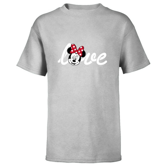 Disney Minnie Mouse Love Wink Valentine’s Day - Short Sleeve T-Shirt for Kids - Customized-Athletic Heather