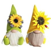 Cipaher 2 Pack Sunflower Gnomes Plush Ornaments Spring Fall Season Home Deco