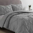 thumbnail image 5 of Swift Home Bedding Comforter Sets, Ultra Soft Cozy 3-Piece Pinch Pleat Decorative Pintuck Comforter Sets - Grey, Full/Queen, 5 of 11