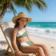 thumbnail image 2 of NAFUU Toddler Girls Swimsuit 2 Piece Color Block Bikini With Adjustable Shoulder Strap Tankini Swimsuits For Girls Sizes 9-10 Years, 2 of 6
