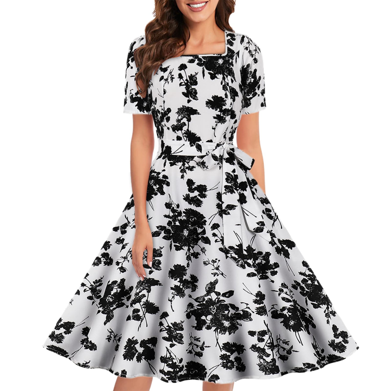 Women Vintage Dresses 2023 Tea Party Dress Wedding Guest Dress L V Petite  Maxi Dresses for Women Petite Length