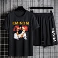 thumbnail image 3 of Eminem-Camiseta ajustada con estampado sombreado para hombre, pantalones cortos, traje deportivo de manga corta, camisetas informales de gran tamaño, pantalones cortos de Hip Hop, conjuntos de dos pie, 3 of 4