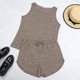 thumbnail image 7 of MOSHU Two Piece Lounge Sets for Women Solid Tank Tops and Knot Front Shorts Pajama Sets Drawstring Loungewear, 7 of 7