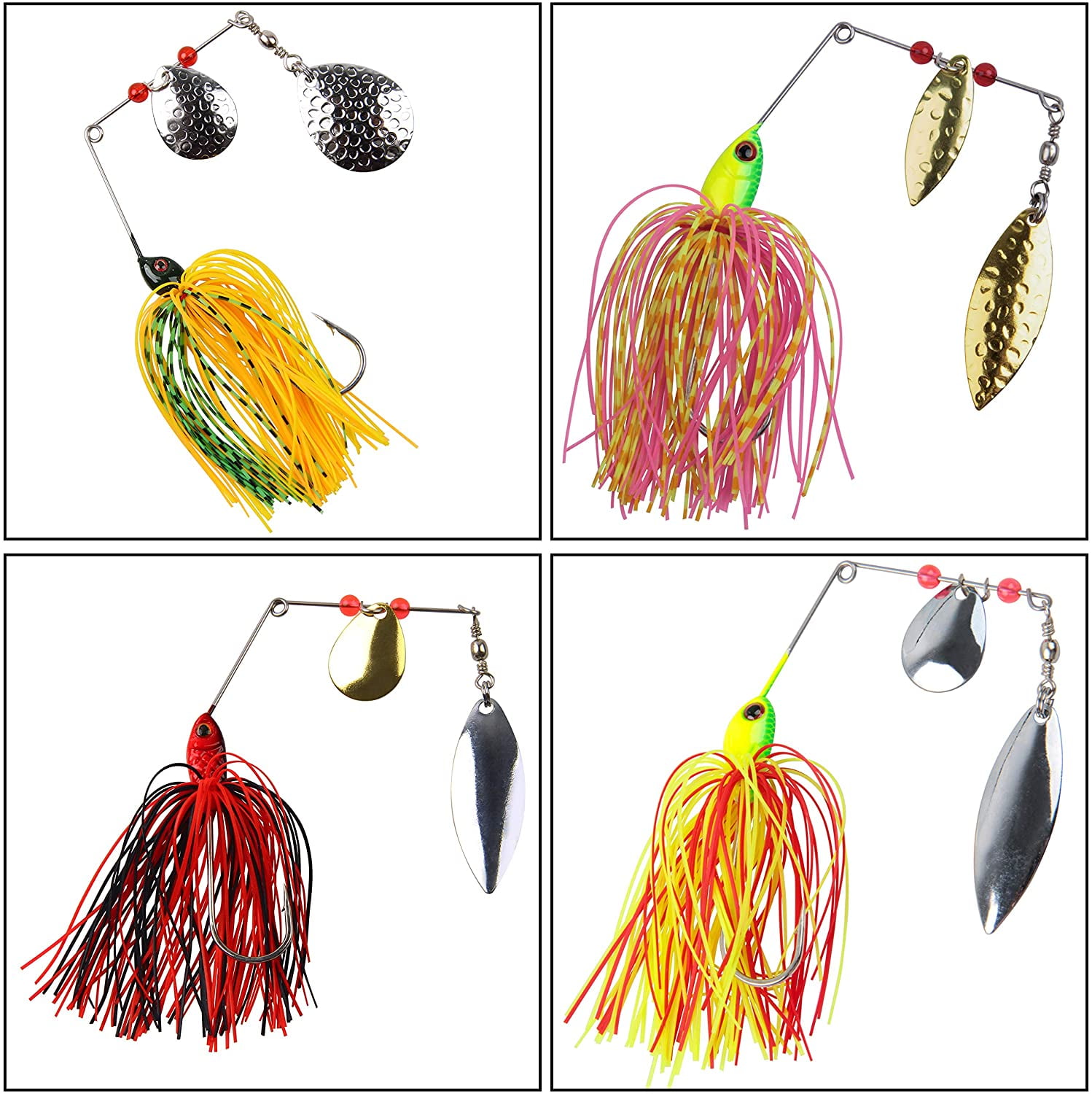 168PCS/Box Spinner Making Kit Lure Making Supplies Colorado Willow Spinner  Blades Feather Treble Hooks DIY Make Your Own Lure Inline Trout Walleye
