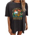 thumbnail image 1 of Blusa holgada de manga corta con estampado de letras chistosas y mangas caídas vintage para mujer Pompotops  hfajkhk124008, 1 of 9