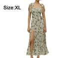 thumbnail image 2 of Women's Summer Dress Floral Print Spaghetti Strap Square Neck Maxi Dress Beach Sun Dress - XL, 2 of 6