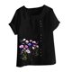 thumbnail image 2 of TaTaai Casual Printed Button Blouse, Women's Short Sleeve Linen Feel T-Shirt, Comfortable Top for All Seasons Gift, 2 of 4