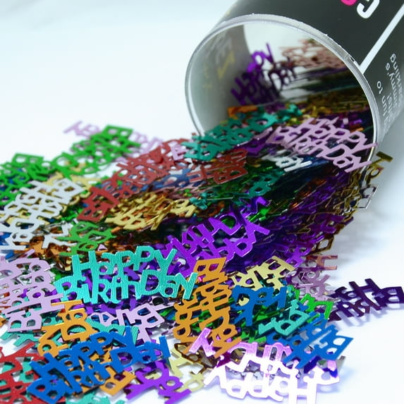 Confetti Word HAPPY BIRTHDAY MultiColors - Half Pound (8 oz) - CCL7829