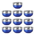 thumbnail image 1 of Cateissary Cuenco térmico antioxidante de doble capa de acero inoxidable, 10 Uds., contenedor de fideos instantáneos para mezclar arroz, Cocina y Comedor Azul 11.5 cm (85g), 1 of 6