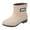 Beige, variant on XIMIN Women Mid-Calf Rain Boots Ankle Rainboot Anti Slipping Waterproof Casual Matte Finish Low Flat Heel Slip-On Garden Boots Working Boots for Kitchen Hiking Camping