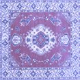 thumbnail image 1 of Ahgly Company Machine Washable Indoor Square Medallion Blue Traditional Area Rugs, 8' Square, 1 of 4