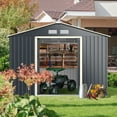 thumbnail image 3 of Gymax 9' x 8' Outdoor Tool Storage Shed Large Utility Storage House w/ Sliding Door, 3 of 10
