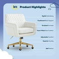 thumbnail image 4 of Serta Ashleigh Modern Office Chair Diamond-Tufted Design White Bonded Leather, 4 of 11