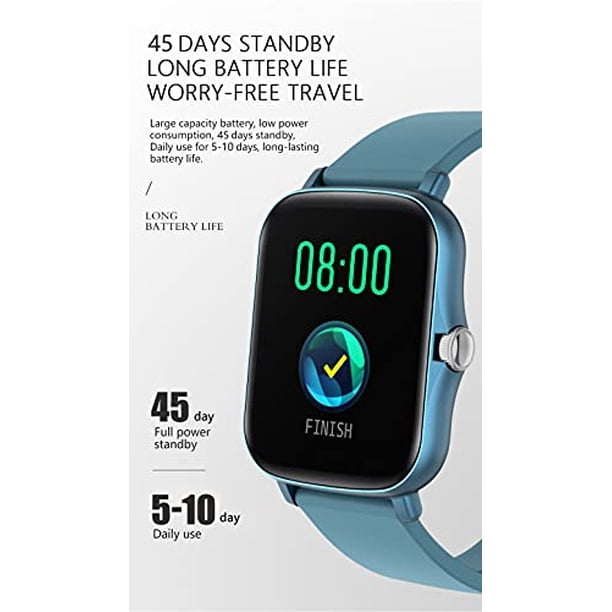 SLAUNT 1.72inch Smart Watch IP67 Impermeable Smartwatch Fitness Tracker Fitness Watch Monitor de frecuencia cardíaca Presión arterial Monitoreo del sueño para teléfonos Android iOS para hombres Mujere