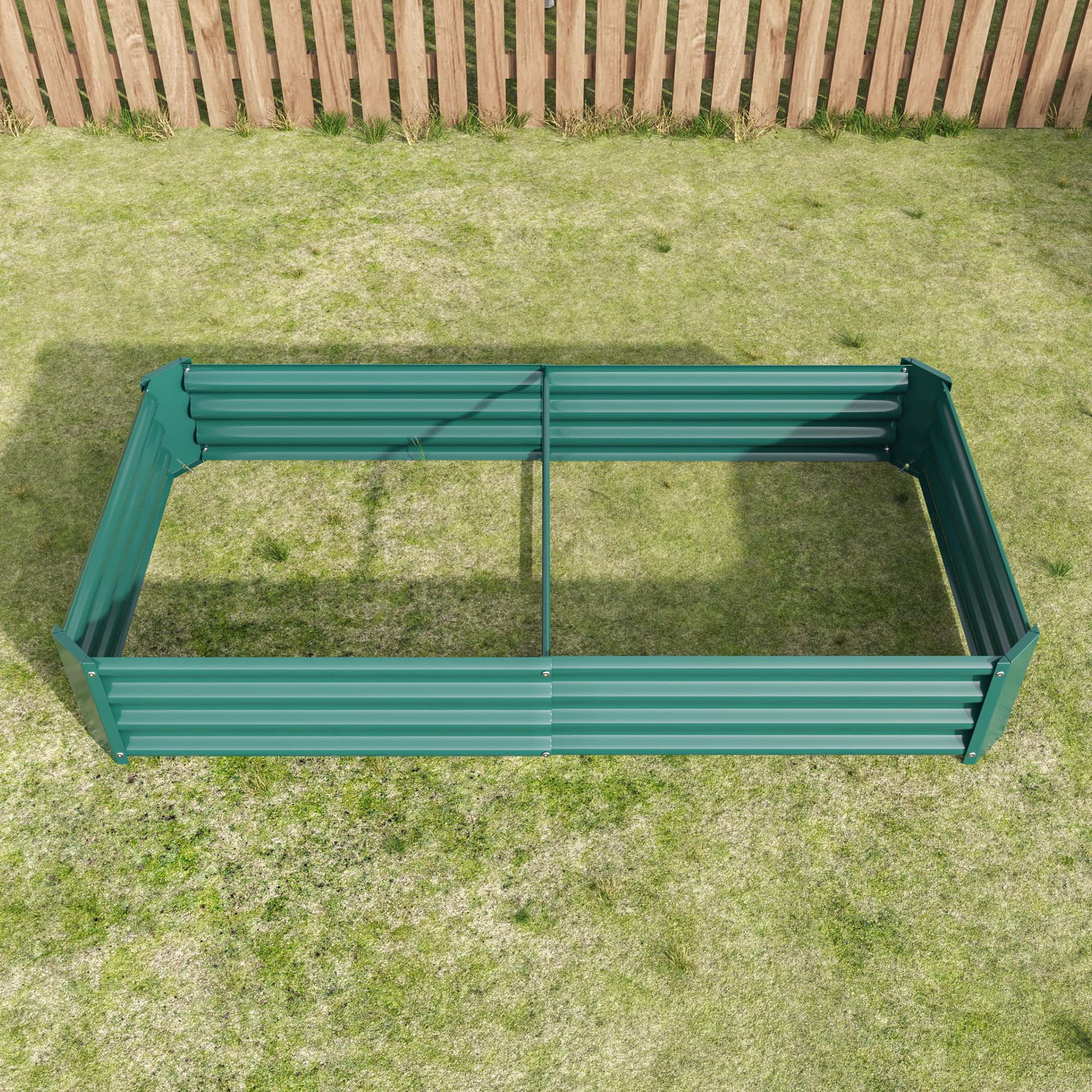 Aukfa Raised Garden Bed Outdoor, Large Heavy Metal Planter Box Steel Kit for Vegetables Flowers Herb, 6 ft x 3 ft, Green