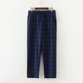 thumbnail image 2 of Wyobmus Men's Pajama Pants Ultra Lightweight Plaid Pjs Bottoms Sleepwear Bottom Pants With Pocket Drawstring A-Navy, 2 of 4