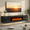 Black, variant on Flictozena 70" Floating TV Stand with 36" Electric Fireplace, Wall Mounted Entertainment Center for TVs Up to 80", TV Floating Cabinet for Living Room, White