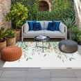 thumbnail image 2 of Green Botanical Outdoor Rug for Patio/Deck/Porch, Non-Slip Large Area Rug 5 x 8 Ft, Spring Floral Summer Eucalyptus Leaves Indoor Outdoor Rugs Washable Area Rugs, Reversible Camping Rug Carpet Runner, 2 of 8
