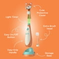 thumbnail image 5 of Little Brusheez Toddlers’ Sonic Toothbrush - Safe & Gentle Toothbrush for Ages 1-3 with Built-In, Light-Up 2-Minute Timer, Extra Brush Head, & Storage Base for First-Time Brushers (Fuzzy the Fox), 5 of 8