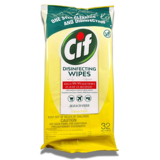 Fine Life Products Cif Multi Surface Disinfecting Citrus Wipes, 32 Count
