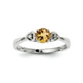 thumbnail image 2 of Primal Silver Sterling Silver Rhodium-plated Diamond and Citrine Round Ring, 2 of 6