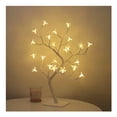 thumbnail image 2 of Lámpara LED de mesa para árbol de bonsái, lámpara de árbol USB, decoración de dormitorio de Navidad, luz de noche de mesa blanca, 24 luces Sakura, 2 of 5