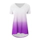 thumbnail image 4 of Mujeres de Manga Larga Superior, Estampado Corto Delantero Larga Espalda Raglan Cuello en V Camiseta de Manga Corta, Casual, 4 of 9