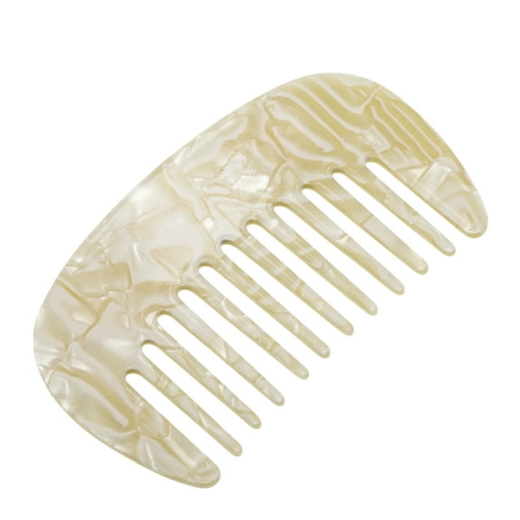 Unique Bargains Hair Comb Wide Tooth Anti-Static Pocket Size Comb for Thick Curly Hair Detangling Comb Beige Yellow