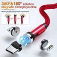 thumbnail image 2 of Magnetic Charging Cable, 540° Rotating Magnetic Phone Charger Nylon Braided Magnetic USB Cable For IPhone/Micro USB/Type C Device, 2 of 4
