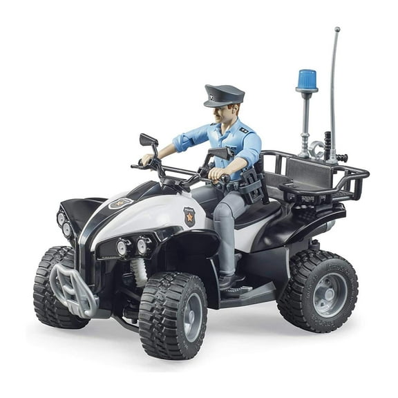 Bruder 63011 Police Quad w/ Light Skin Policeman and Accessories