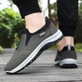 thumbnail image 5 of Men's Waterproof Hiking Shoes Slip On Walking Shoes Orthopedic Arch-Support Trainers - Lightweight Breathable Upper | Cushioned | Non-Slip Rubber Outsole | Outdoor Trail Gray 43, 5 of 6