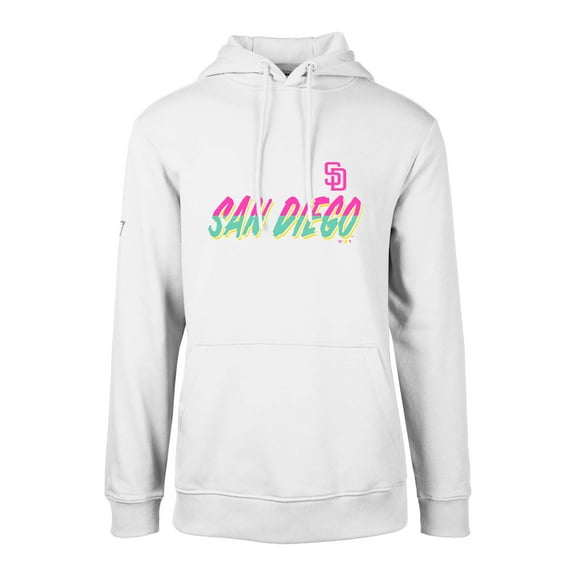 Men's Levelwear White San Diego Padres City Connect Podium Core Logo Pullover Hoodie