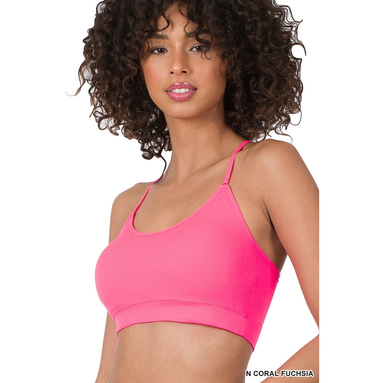 TheLovely Women & Plus Seamless Bralette Cross-Back Padded Sports Bras with  Adjustable Strap 