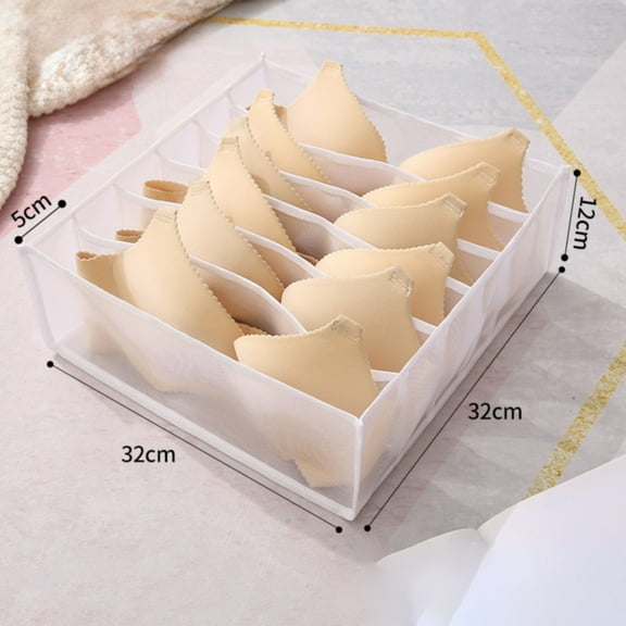 Cozival 4-Pack Mesh Drawer Organizer Bags - Multi-Compartment Closet Dividers for Jeans, T-Shirts & Skirts - Space-Saving & Breathable Fabric - Keeps Wardrobe Neat & Accessible, White1