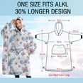 thumbnail image 4 of Oversized Wearable Blanket Hoodie,Watercolor Butterfly Flower Leaf White Pattern Sherpa Blanket Hoodie with Super Pockets,Super Warm Fuzzy Pullover for Women & Men, 4 of 6