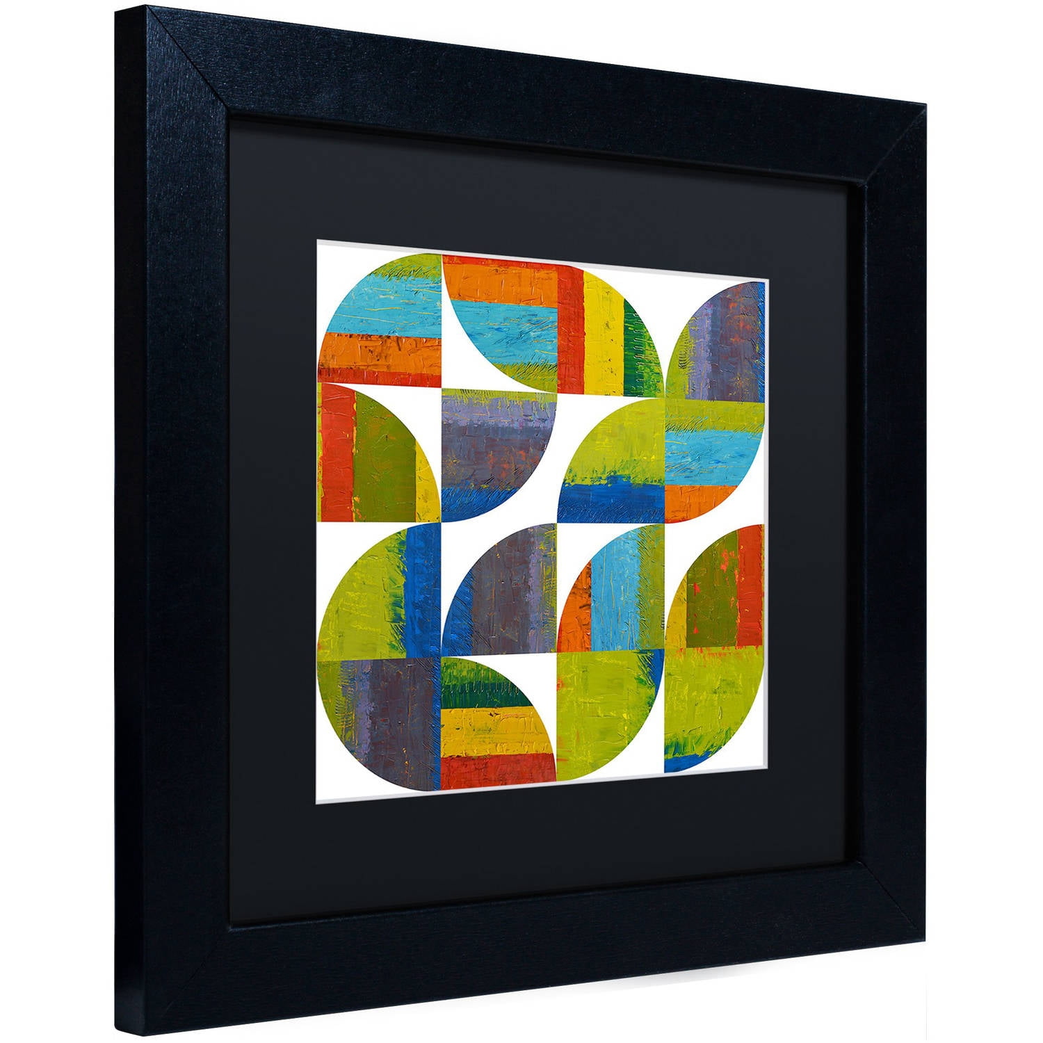 Trademark Fine Art "Quarter Rounds 6.0" Canvas Art by Michelle Calkins, Black Matte, Black Frame