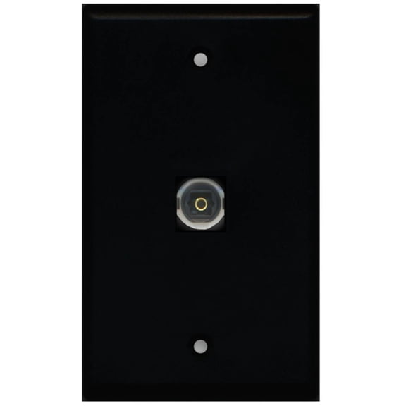 Ultra Spec Cables 1 Port Toslink-Optical Digital Audio Wall Plate Solid Black