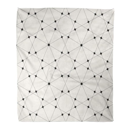 SIDONKU Throw Blanket Warm Cozy Print Flannel Pattern Modern Geometric Tiles Smooth Grid Linear Comfortable Soft for Bed Sofa and Couch 58x80 Inches