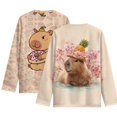 thumbnail image 2 of Psesaysky 13-14 Years Girls Basic Long Sleeve Shirts Capybara Donut Toddler Kids Soft Breathable T-Shirt Crew Neck Fashion Tee Tops, 2 of 6
