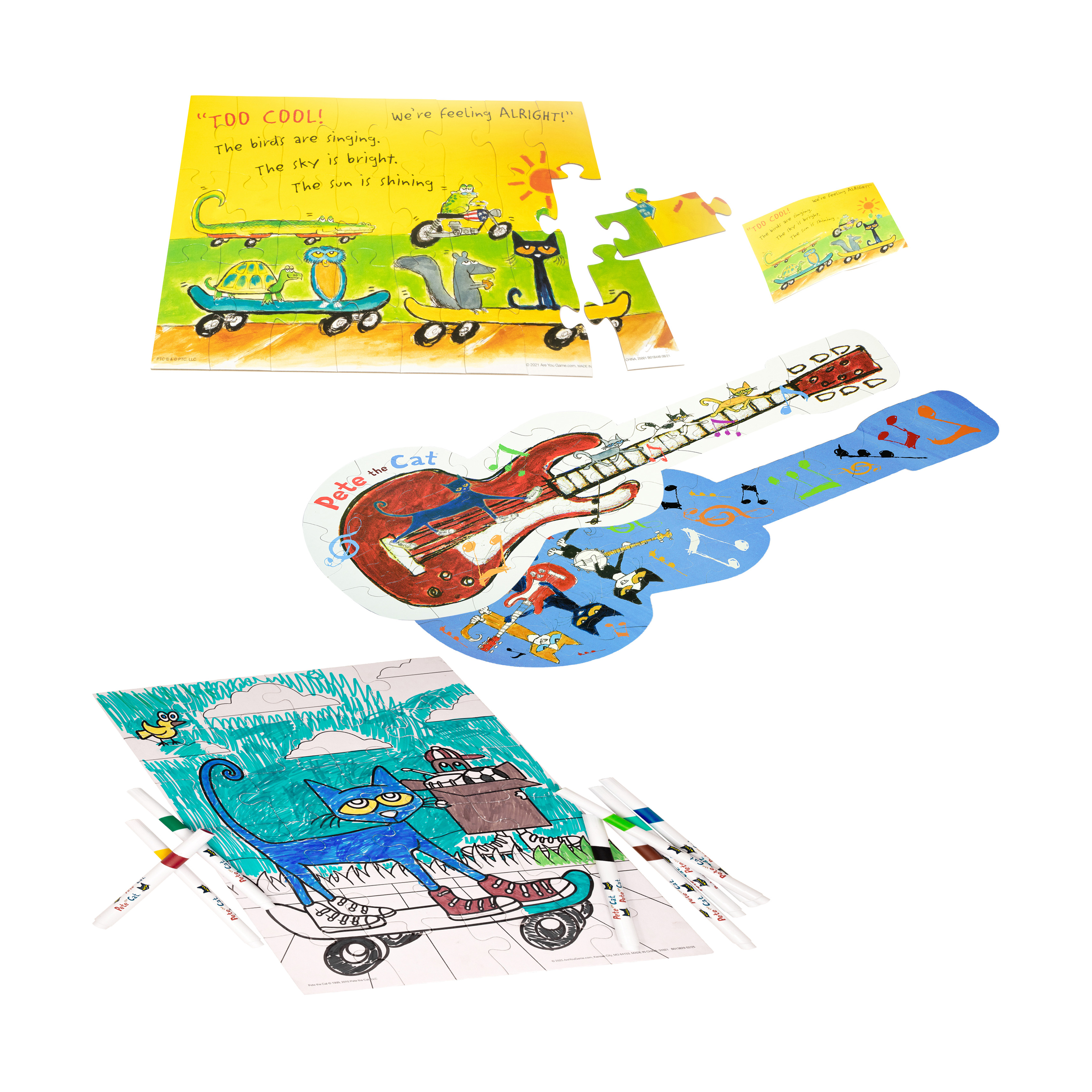 AreYouGame.com Pete the Cat - Groovy, Dude! Activity Puzzle Pack: 84 Pcs