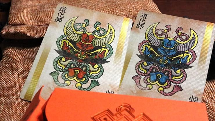 Kings Wild Project Ronin Playing Cards 4-Deck Set Spades, Clubs, Diamonds, and Hearts Clans - Standard Edition, Poker Size, Custom Index, Kuniyoshi-Inspired Samurai Artwork