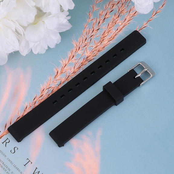 HOMEMAXS 16mm Replacement Watch Band for Women, Black Wrist Strap Compatible with Miss Watches