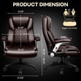 thumbnail image 6 of Waleaf Big and Tall Executive Office Chair with Flip-up & Adjustable Arms-Adjustable Lumbar Support,Heavy Duty High Back Computer Chair for Adults, 6 of 7