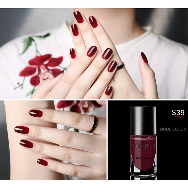 Esmalte de uñas nude, descascarillable, de secado rápido y sin horneado, 8 ml por uña.
