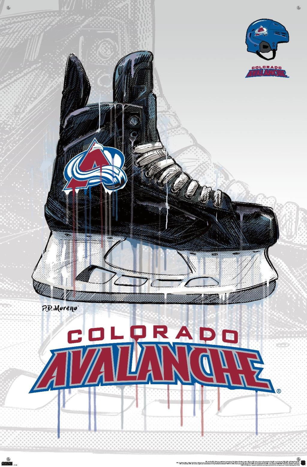 NHL Colorado Avalanche - Drip Skate 21 Wall Poster with Pushpins, 22.375" x 34"