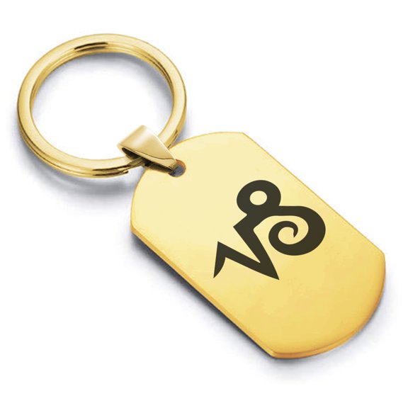 Stainless Steel Capricorn Zodiac Sign (Sea Goat) Dog Tag Keychain Circle Ring