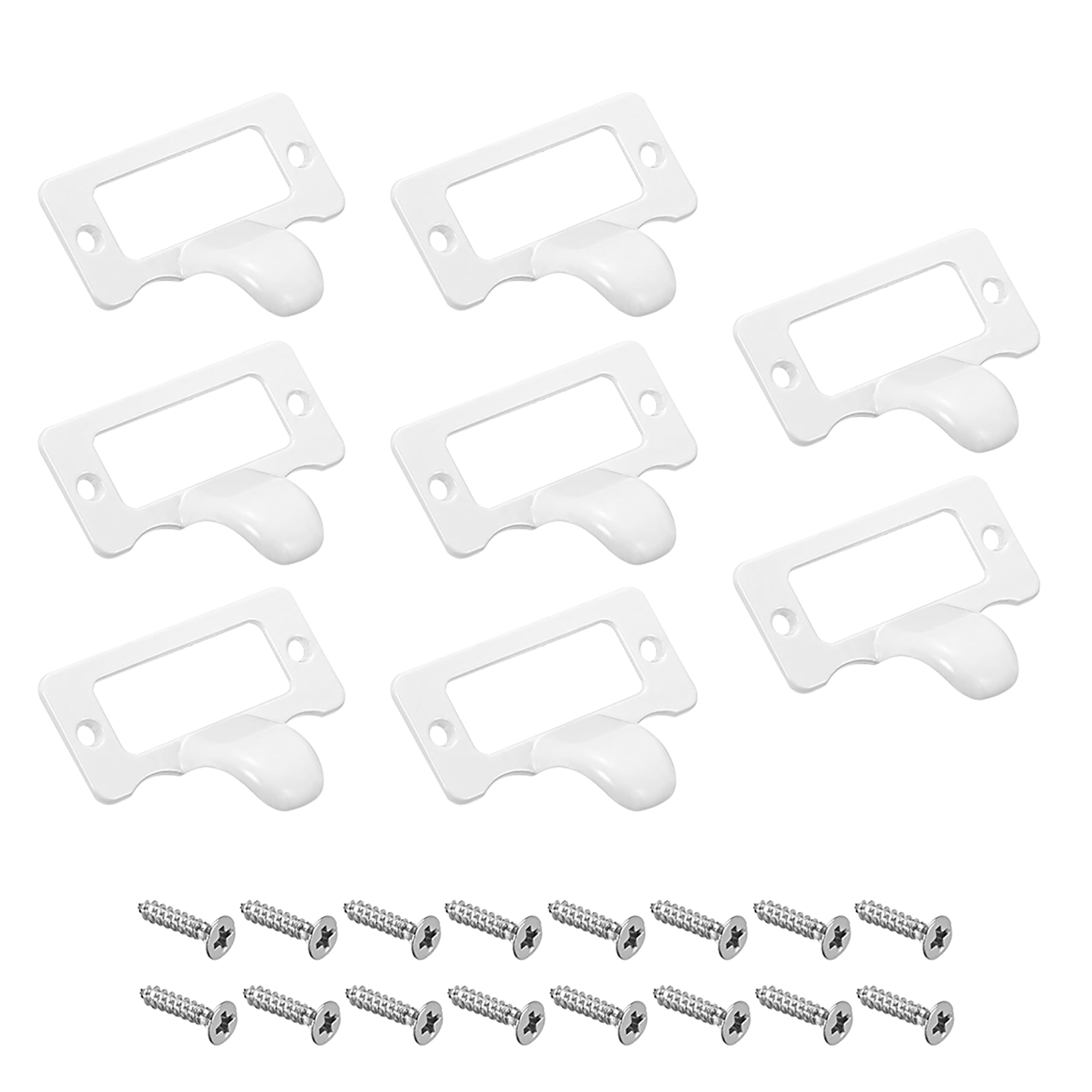 Label Holder Pull Handles Vintage Zinc Alloy White 48x35mm 8 Pcs w