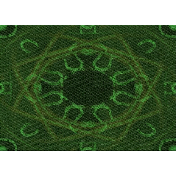 Ahgly Company Indoor Rectangle Patterned Green Area Rugs, 3' x 5'