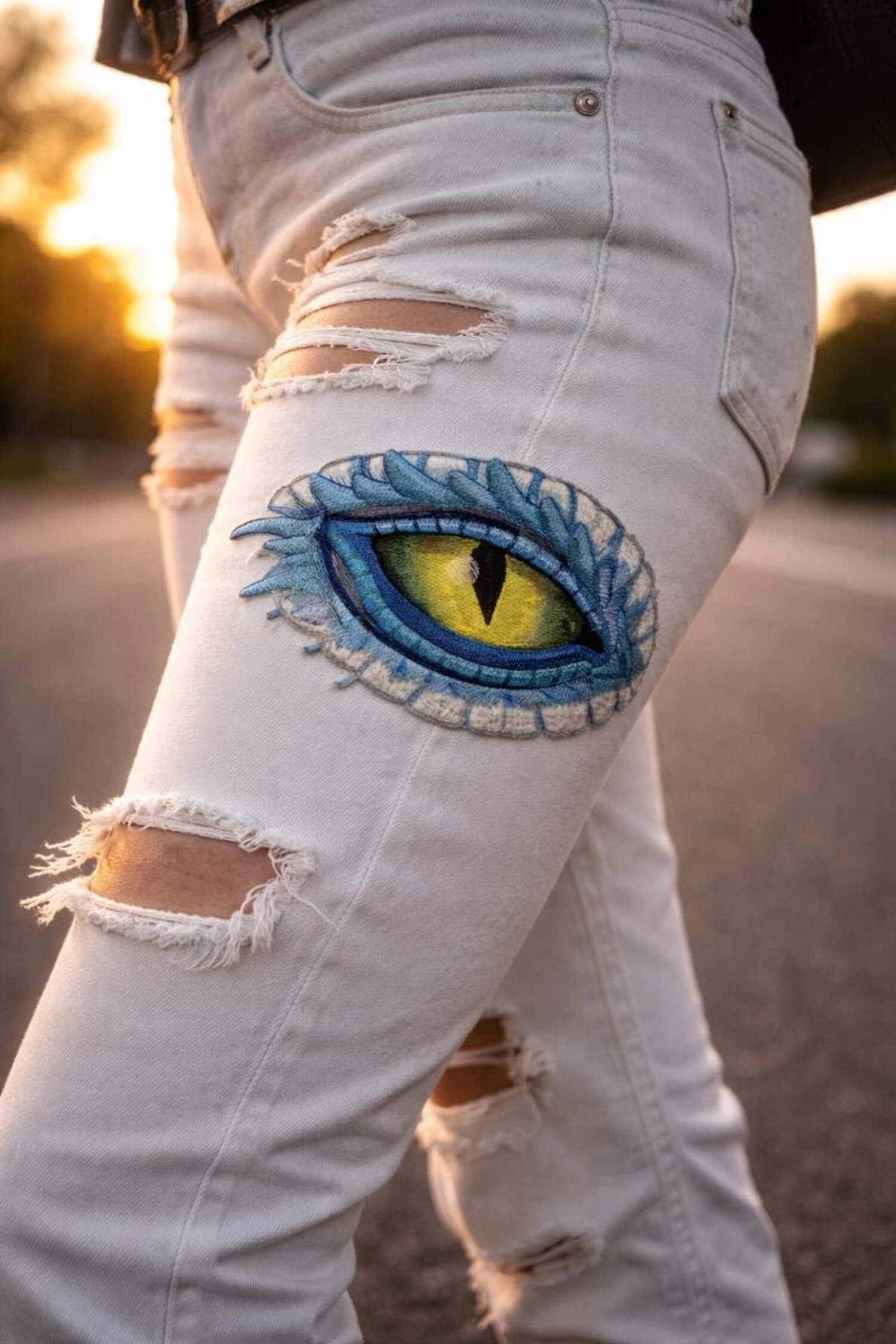 From Mystery to Magic Dragon Eye Embroidery Patch Large Fantasy Dragon Eye Iron On or Sew On Applique (8.8" x 5.85") for Jackets, Backpacks  DIY Projects