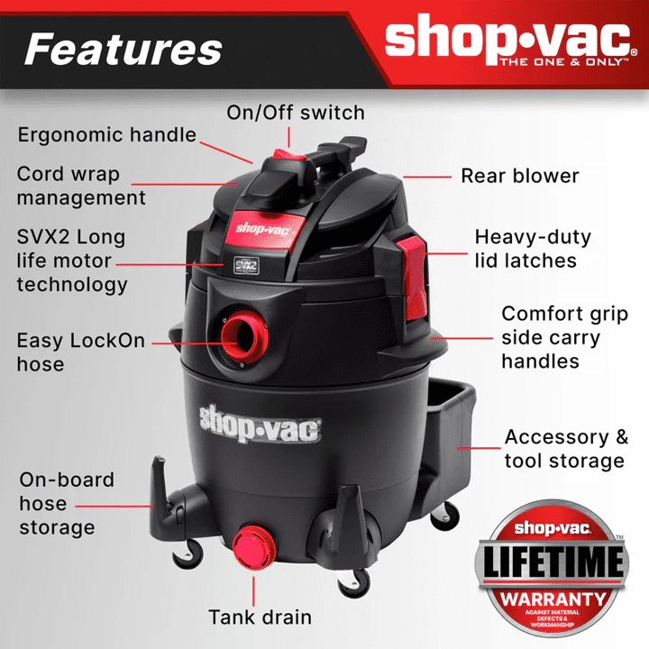 Shop-Vac 14 Gallon 5.5 Peak HP Wet/Dry Utility Vacuum